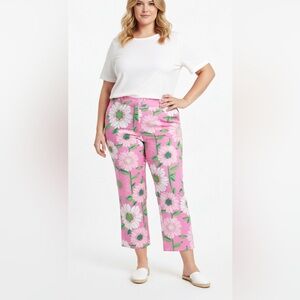 Lilly Pulitzer Pink Floral Cropped Pants